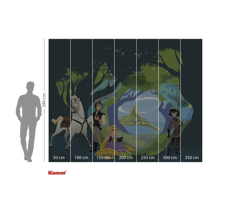 Papier peint photo Komar avec des motifs de Raiponce, dimensions 350 sur 280 centimètres