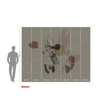 Papier peint photo avec Minnie Mouse et formes abstraites, taille 350 x 280 centimètres