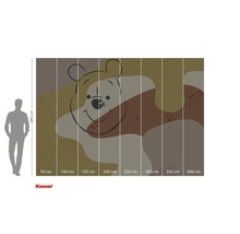 Papier peint photo Komar avec motif Winnie l'ourson et indications de taille.