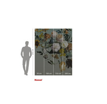 Fototapete mit Blumenmotiv, bestehend aus vier Teilen, zur Wandgestaltung