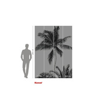 Papier peint photo avec motif de palmier et indication de la hauteur