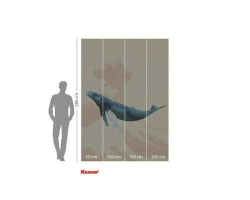 Papier peint photo Komar avec motif de baleine, 280 x 200 cm