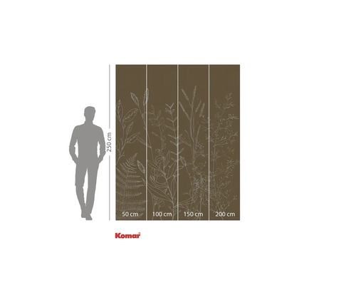 Komar Fototapete mit Pflanzenmotiven, 250 cm hoch und 200 cm breit