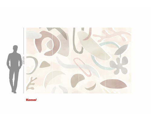 Papier peint photo avec des formes abstraites et le logo Komar