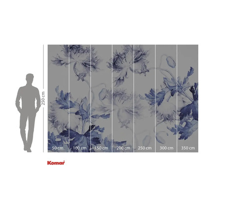 Papier peint photo avec motif floral et indications de taille