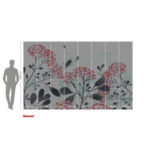 Papier peint photo avec motif floral et indications de mesure