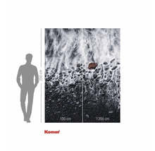 Papier peint photo Komar avec motif de plage, pierres et vagues, 300 centimètres de large et 250 centimètres de haut