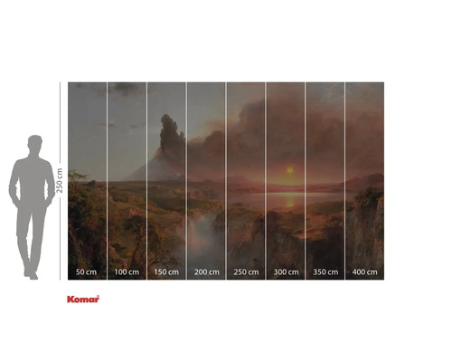 Papier peint photo avec motif de paysage et indications de taille