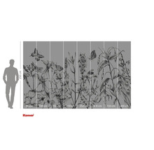 Papier peint photo avec fleurs et papillons