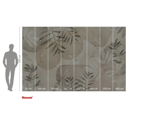 Papier peint photo Komar avec motif de plantes et indications de taille