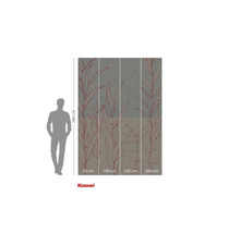 Papier peint photo avec motif de plantes et indications de taille