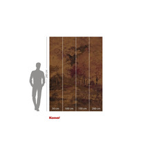 Papier peint photo Komar avec motif de forêt, composé de quatre parties et mesurant 50 cm, 100 cm, 150 cm et 200 cm de large et 280 cm de haut