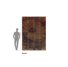 Papier peint photo avec motif floral, composé de quatre parties, dimensions 280 cm de hauteur sur 200 cm de largeur
