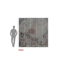 Papier peint photo avec motif floral et ciel nuageux