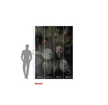 Papier peint photo avec motif de fleurs et de feuilles, dimensions 280 x 200 cm.