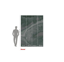 Papier peint photo Komar avec motif marbré et indications de taille.