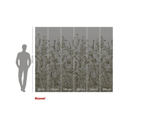 Papier peint photo avec motif de plantes, hauteur 250 cm