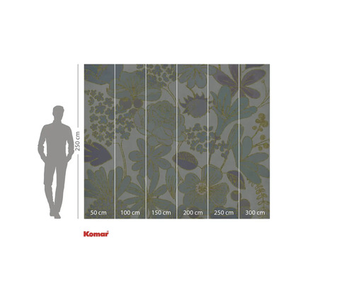 Papier peint photo avec motif floral et indications de taille