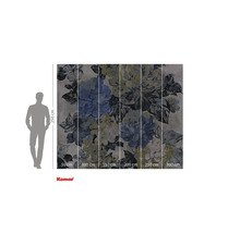 Fototapete mit Blumenmuster und Größenangaben