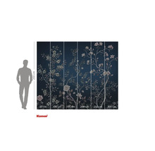 Fototapete mit Blumenmuster und Maßangaben