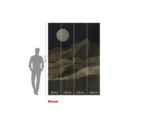 Papier peint photo avec motif de paysage et lune