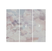 Papier peint photo en trois parties avec motif de nuages
