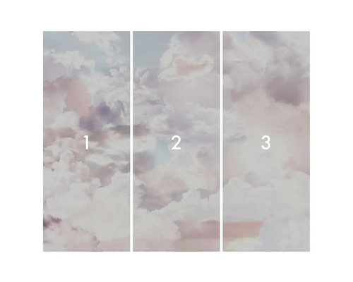 Papier peint photo en trois parties avec motif de nuages