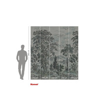 Papier peint photo avec paysage forestier et indications de taille