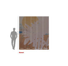 Papier peint photo avec motif végétal abstrait et indications de taille