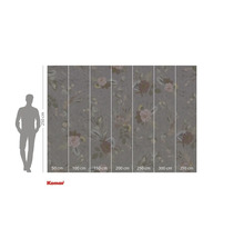 Papier peint photo avec motif floral et indications de taille