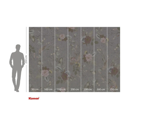 Papier peint photo avec motif floral et indications de taille