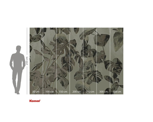Komar Fototapete mit Pflanzenmotiven und Größenangaben.