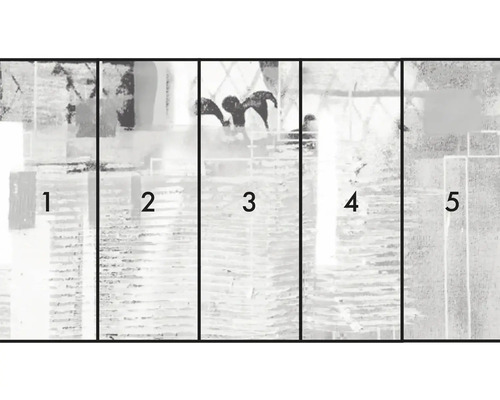 Papier peint photo avec motif abstrait, composé de cinq lés