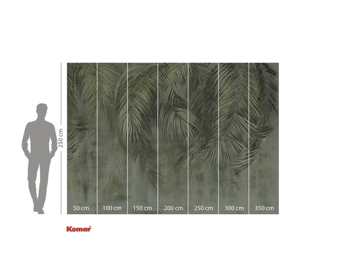 Komar Fototapete mit Palmenmotiven und Größenangaben