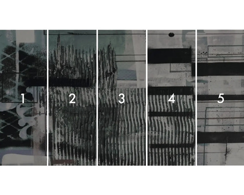 Panneau mural en cinq parties avec motif abstrait