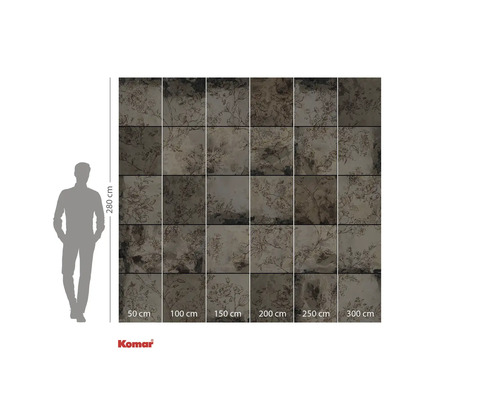 Papier peint photo avec motif floral et indications de taille