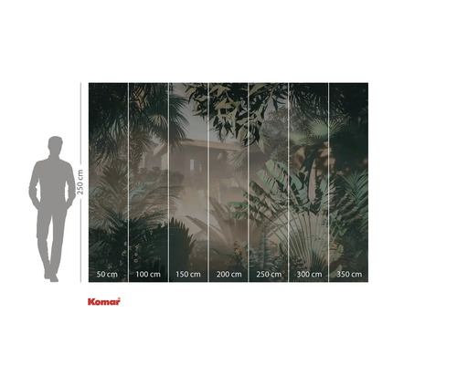 Fototapete mit Dschungelmotiv und Größenangaben