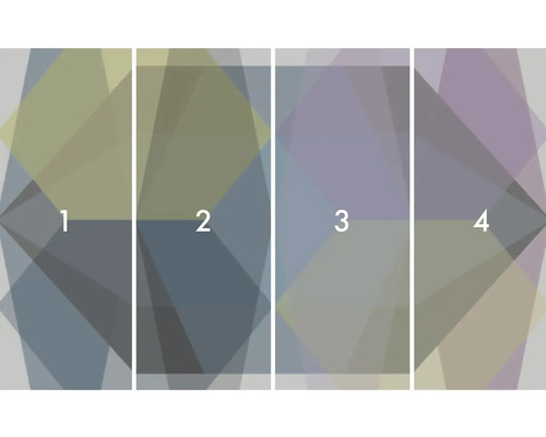 Motif géométrique en quatre parties pour la décoration murale