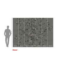 Fototapete mit Rosenmuster und Grössenangaben