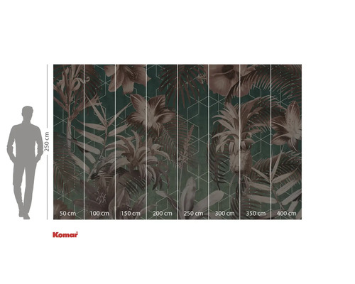 Fototapete mit Pflanzenmotiven und Größenangaben