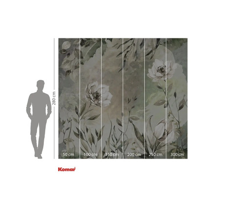 Papier peint photo à motif floral, 280 x 300 centimètres