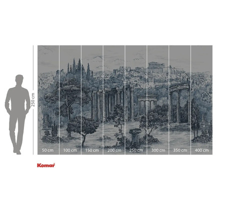 Fototapete mit Ansicht von Athen, Griechenland und Größenangaben