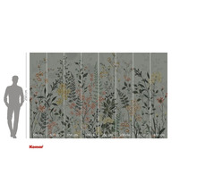 Fototapete mit Blumenmuster und Größenangaben