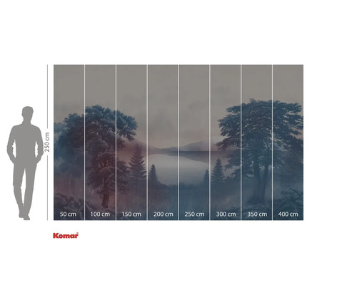Fototapete mit Waldlandschaft und See zur Wanddekoration