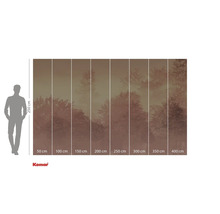 Papier peint photo avec motif de forêt et indications de taille