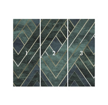 Tapetenmuster mit geometrischen Formen und Marmorstruktur, dreiteilig