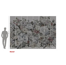 Papier peint photo avec motif floral et indications de taille