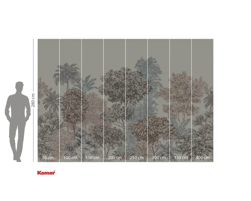 Papier peint photo Komar avec motif jungle, dimensions 400 cm de large sur 280 cm de haut