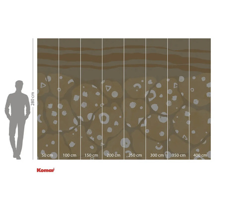 Papier peint photo Komar avec motif abstrait et indications de dimensions