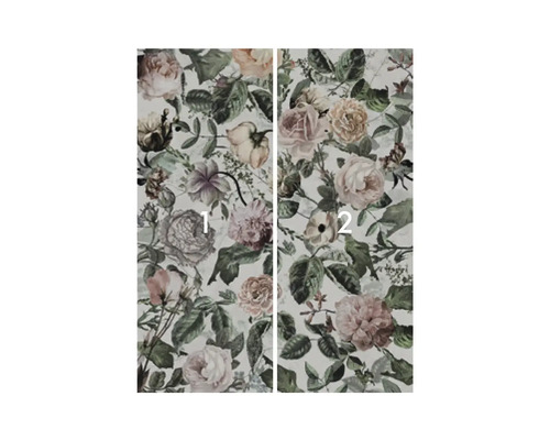 Papier peint photo en deux parties avec motif de roses